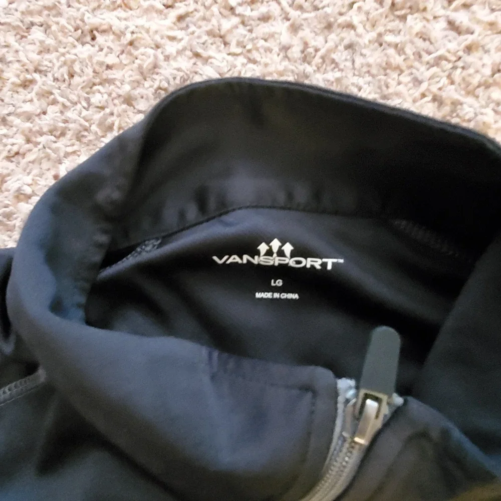 AMOCO Gas Station‎ Oil Employee Uniform Quarter Zip Pullover Black Large Mens
